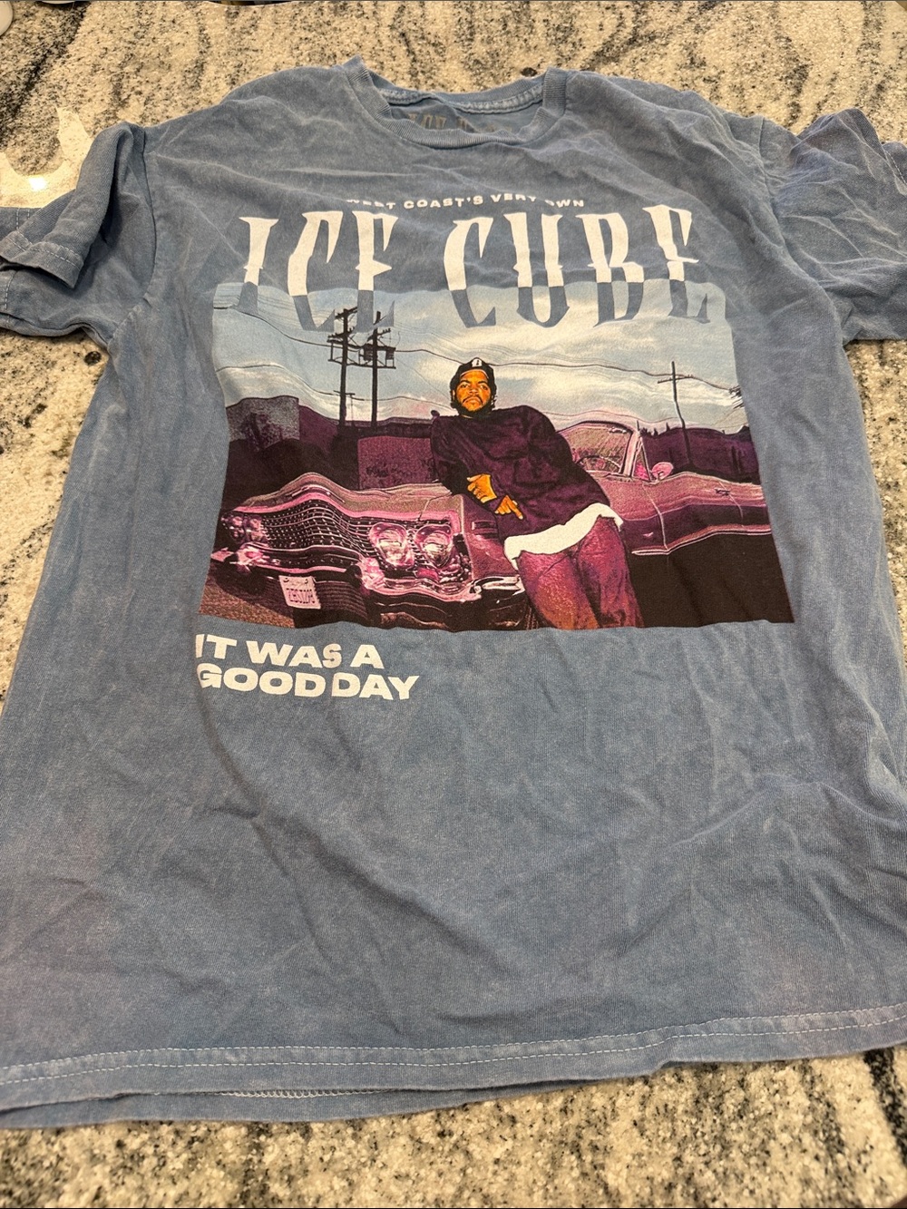 Ice Cube 'It Was a Good Day' Short Sleeve Graphic Tee - Blue